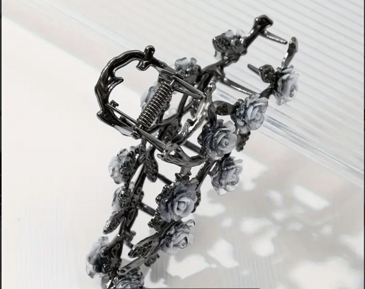 Metalic Flower Hair Claw